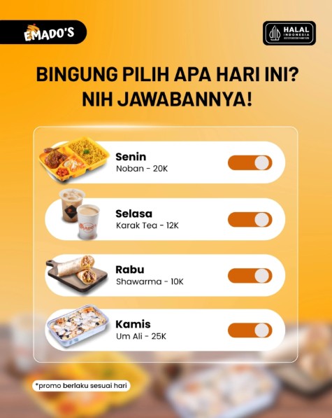 Promo Setiap Senin - Kamis